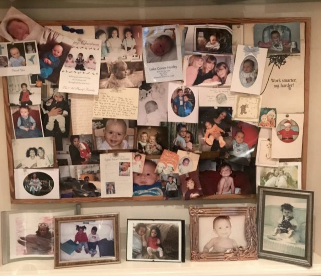 baby pictures on notice board