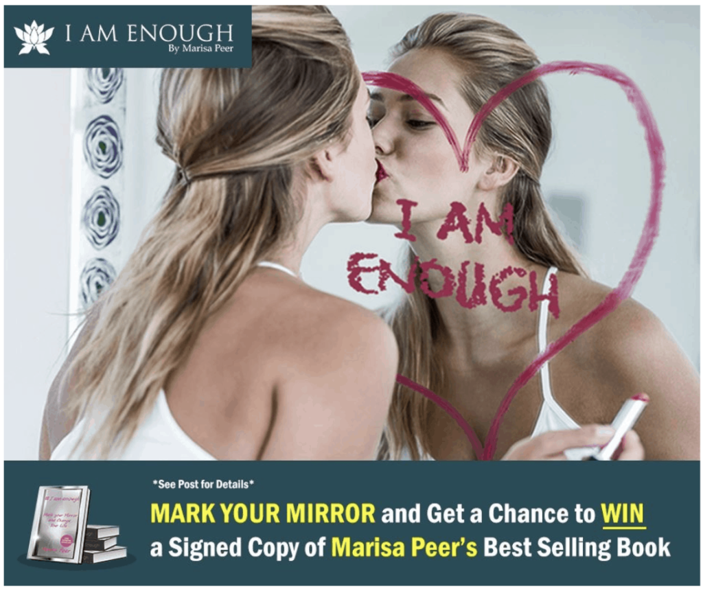 I am enough girl kissing mirror